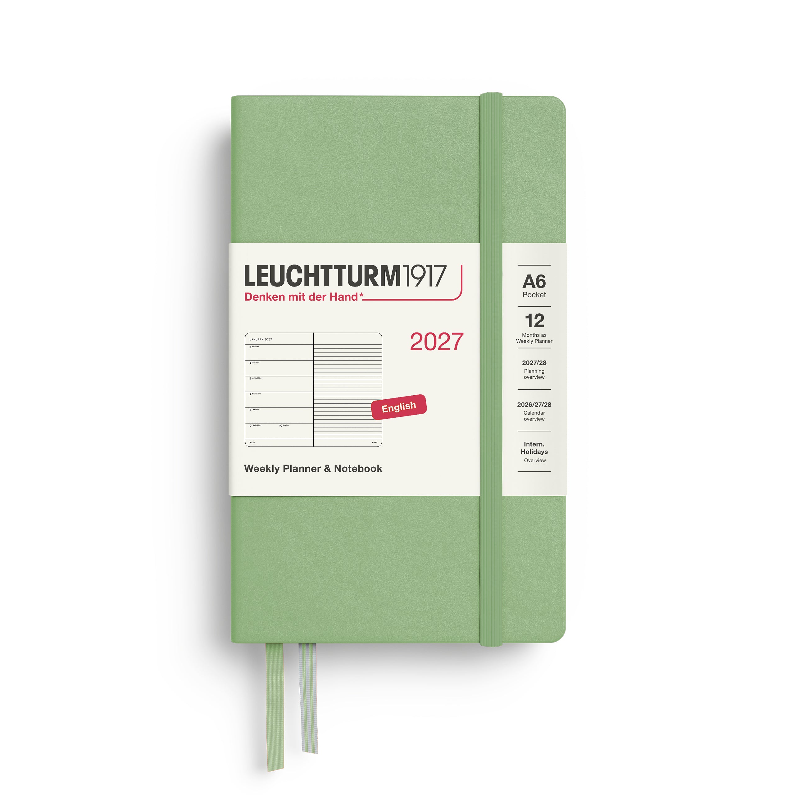 LEUCHTTURM1917 2027 WEEKLY PLANNER & NOTEBOOK SAGE
