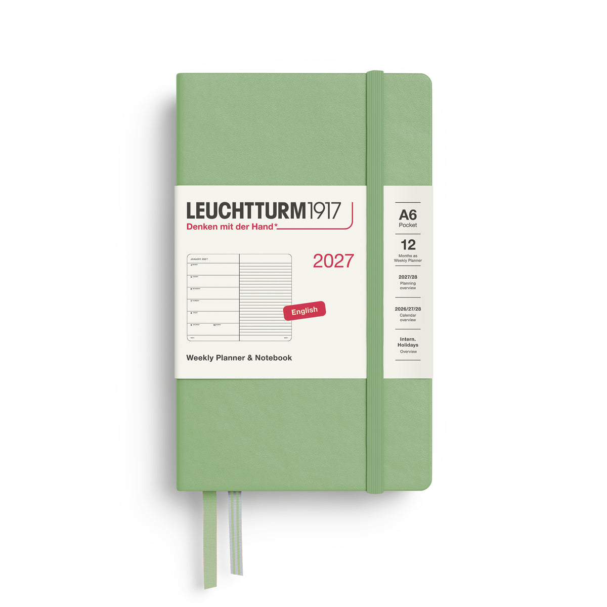 LEUCHTTURM1917 2027 WEEKLY PLANNER & NOTEBOOK SAGE