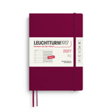 LEUCHTTURM1917 2027 WEEKLY PLANNER & NOTEBOOK PORT RED SOFTCOVER