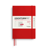LEUCHTTURM1917 2027 WEEKLY PLANNER & NOTEBOOK CHERRY SOFTCOVER