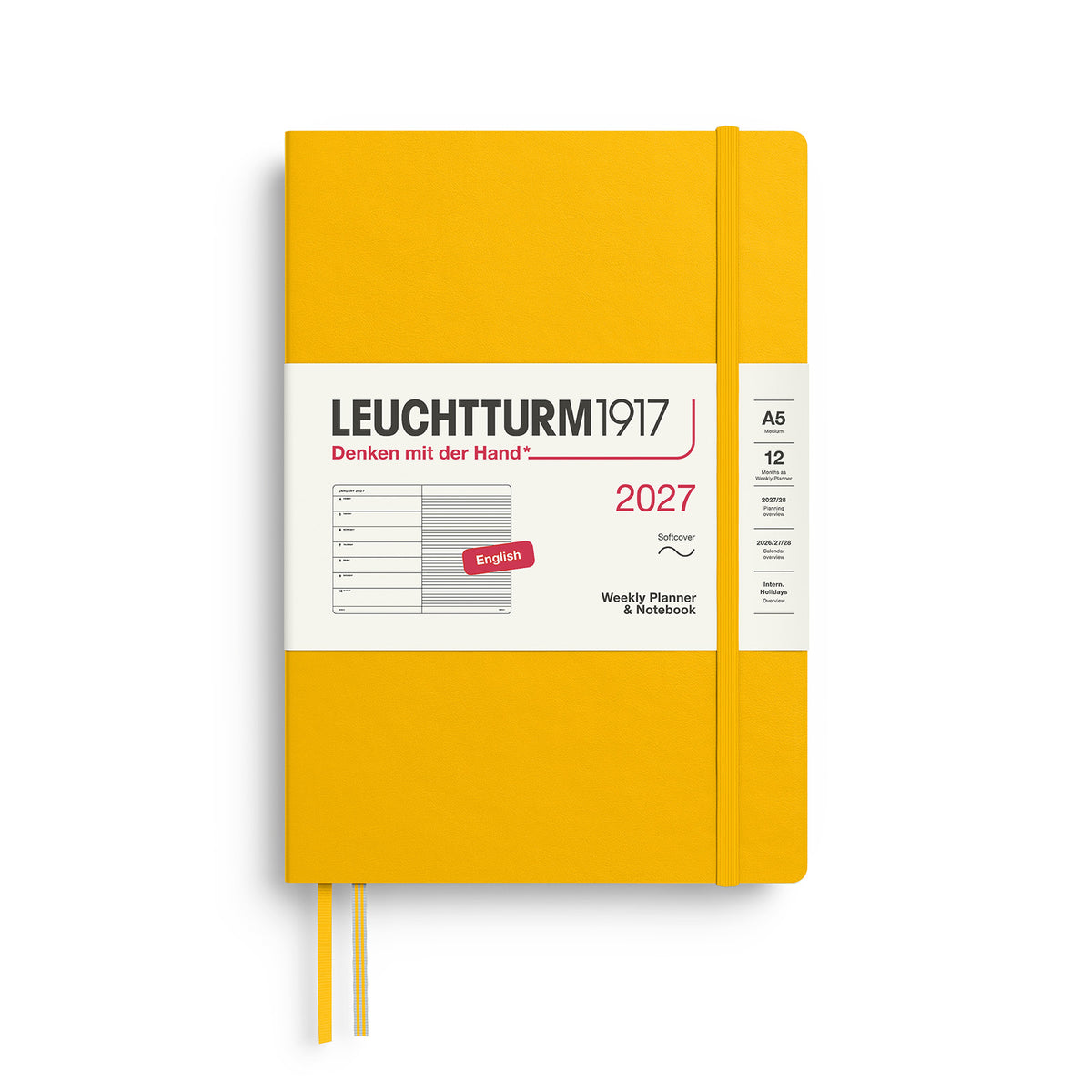 LEUCHTTURM1917 2027 WEEKLY PLANNER & NOTEBOOK SUNFLOWER SOFTCOVER