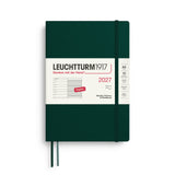 LEUCHTTURM1917 2027 WEEKLY PLANNER & NOTEBOOK FOREST GREEN SOFTCOVER