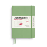 LEUCHTTURM1917 2027 WEEKLY PLANNER & NOTEBOOK SAGE DOTTED