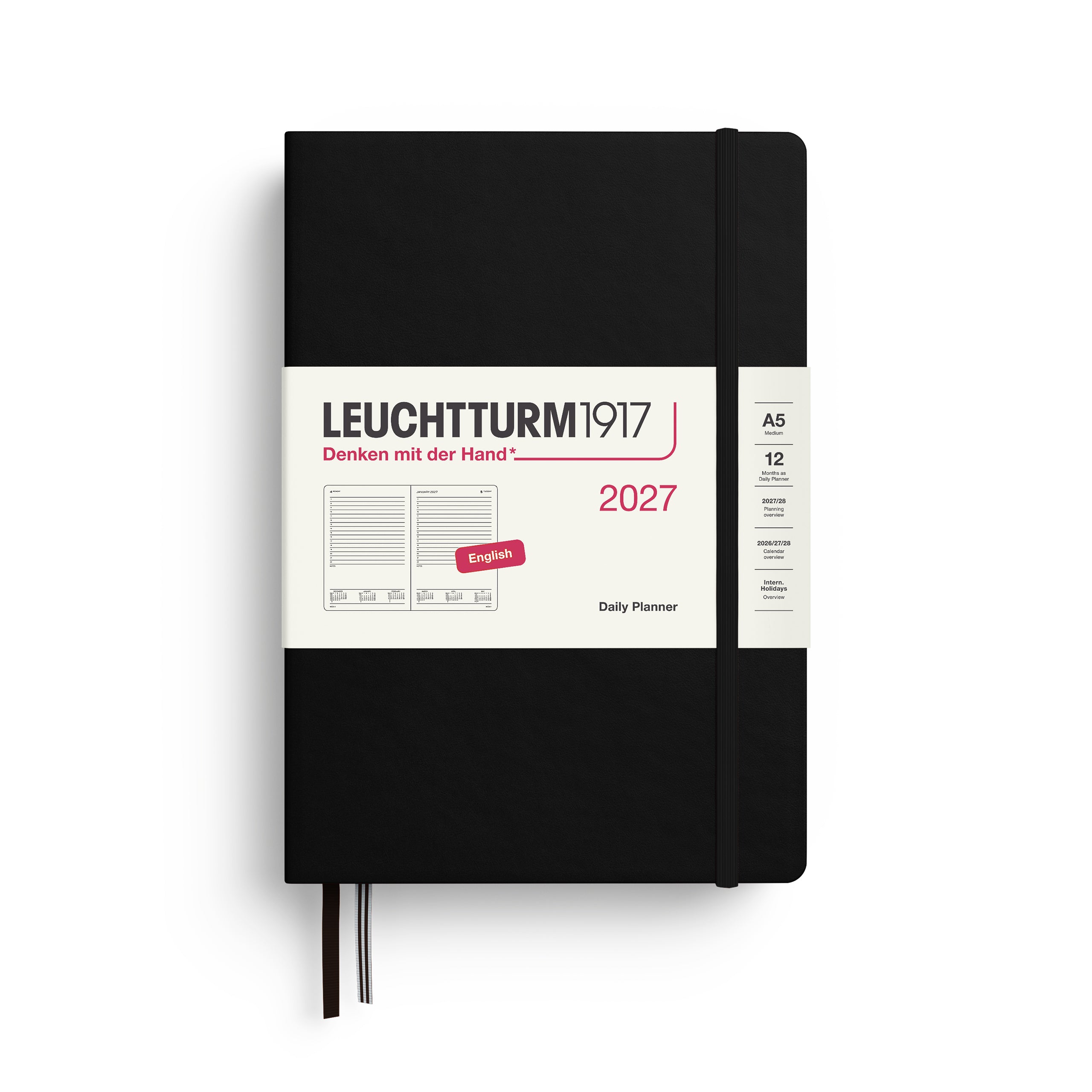 LEUCHTTURM1917 2027 DAILY PLANNER BLACK