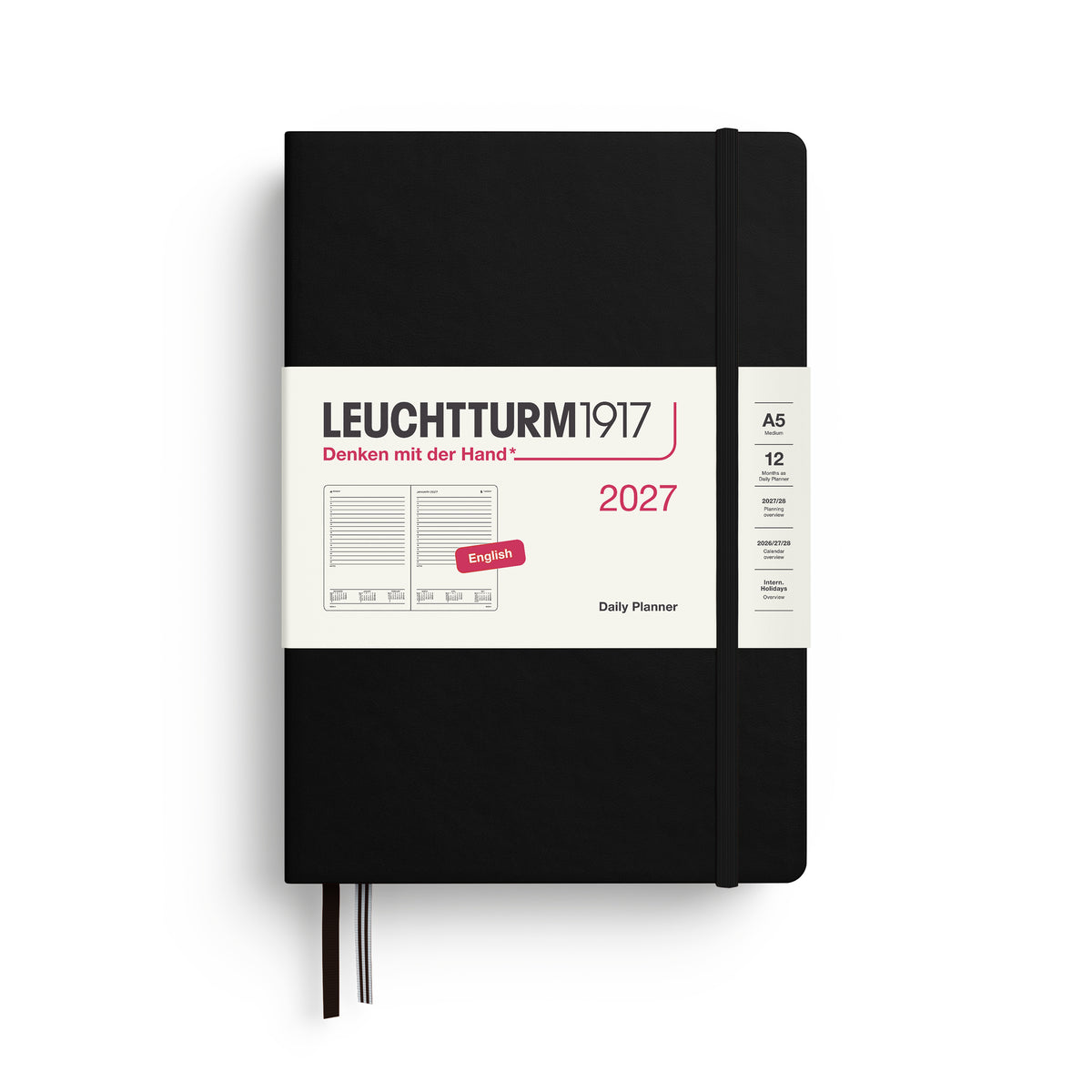 LEUCHTTURM1917 2027 DAILY PLANNER BLACK