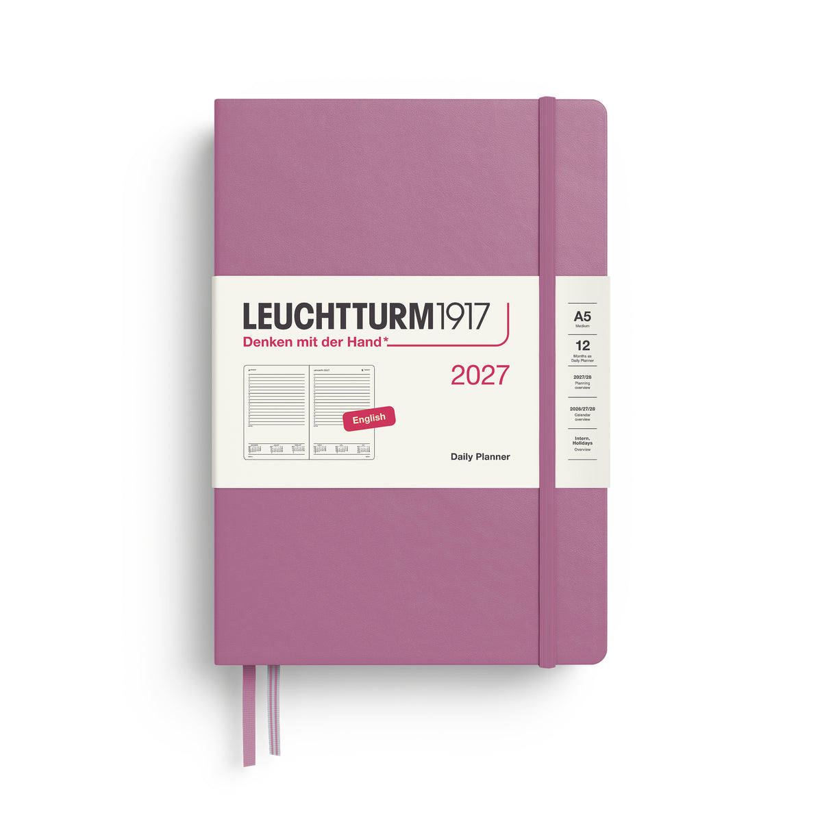 LEUCHTTURM1917 2027 DAILY PLANNER DUSTY ROSE