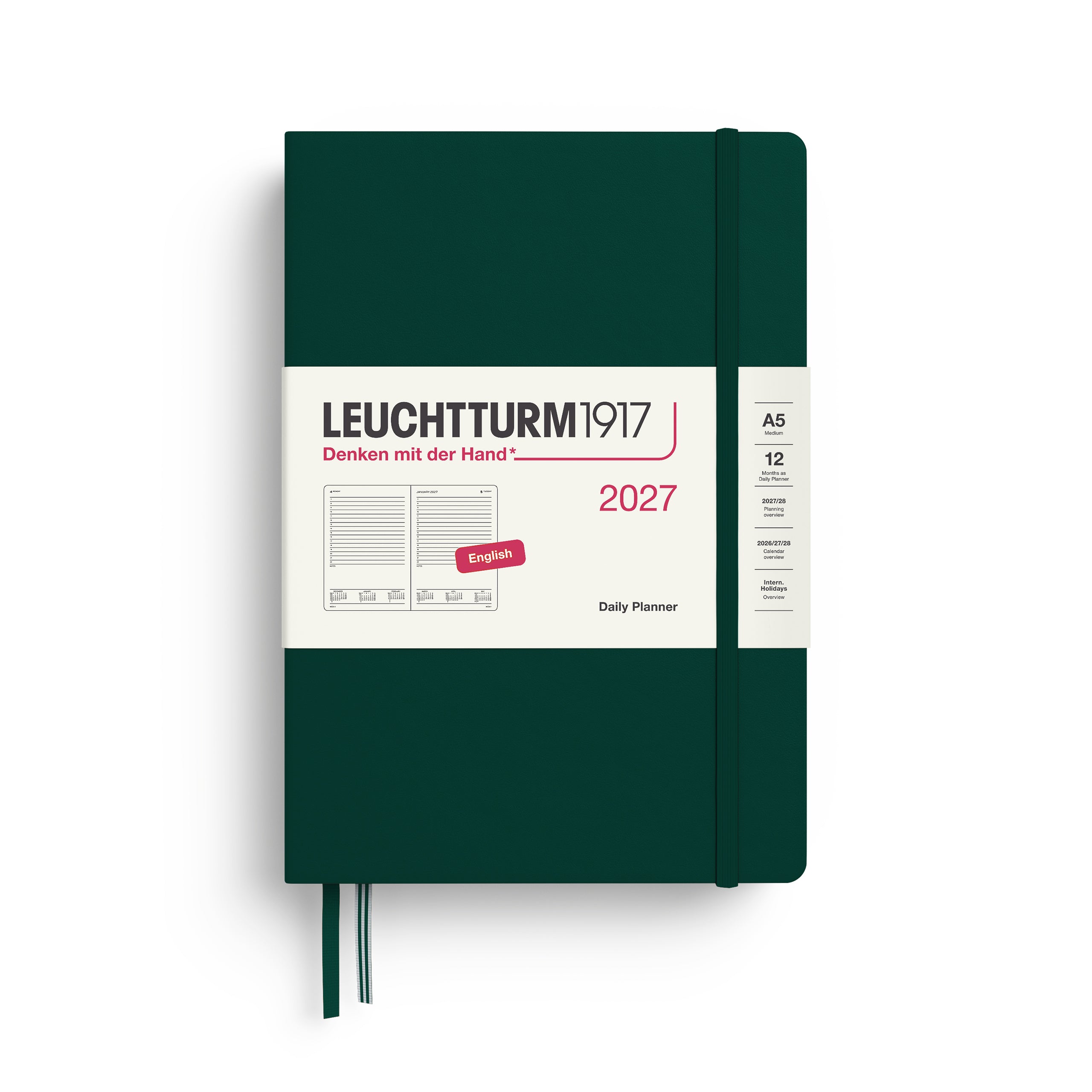LEUCHTTURM1917 2027 DAILY PLANNER FOREST GREEN