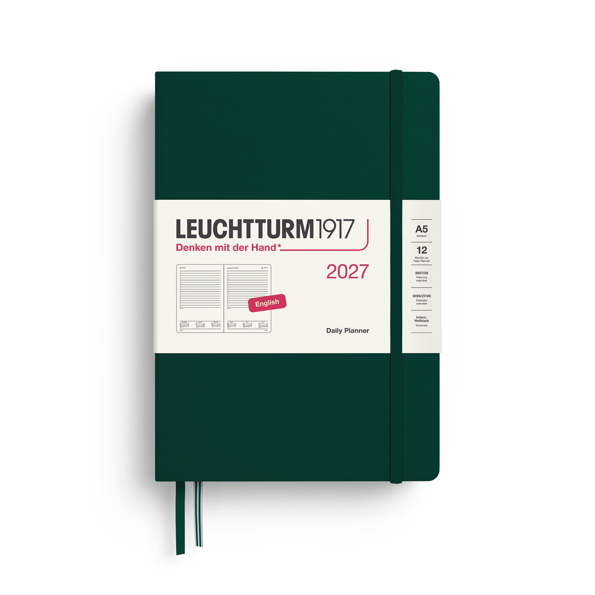 LEUCHTTURM1917 2027 DAILY PLANNER FOREST GREEN