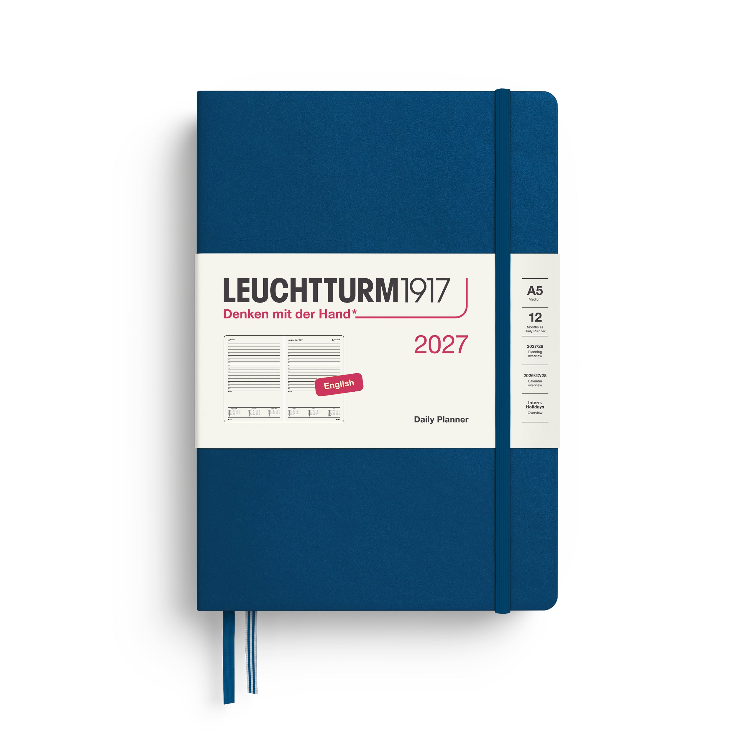 LEUCHTTURM1917 2027 DAILY PLANNER INDIGO