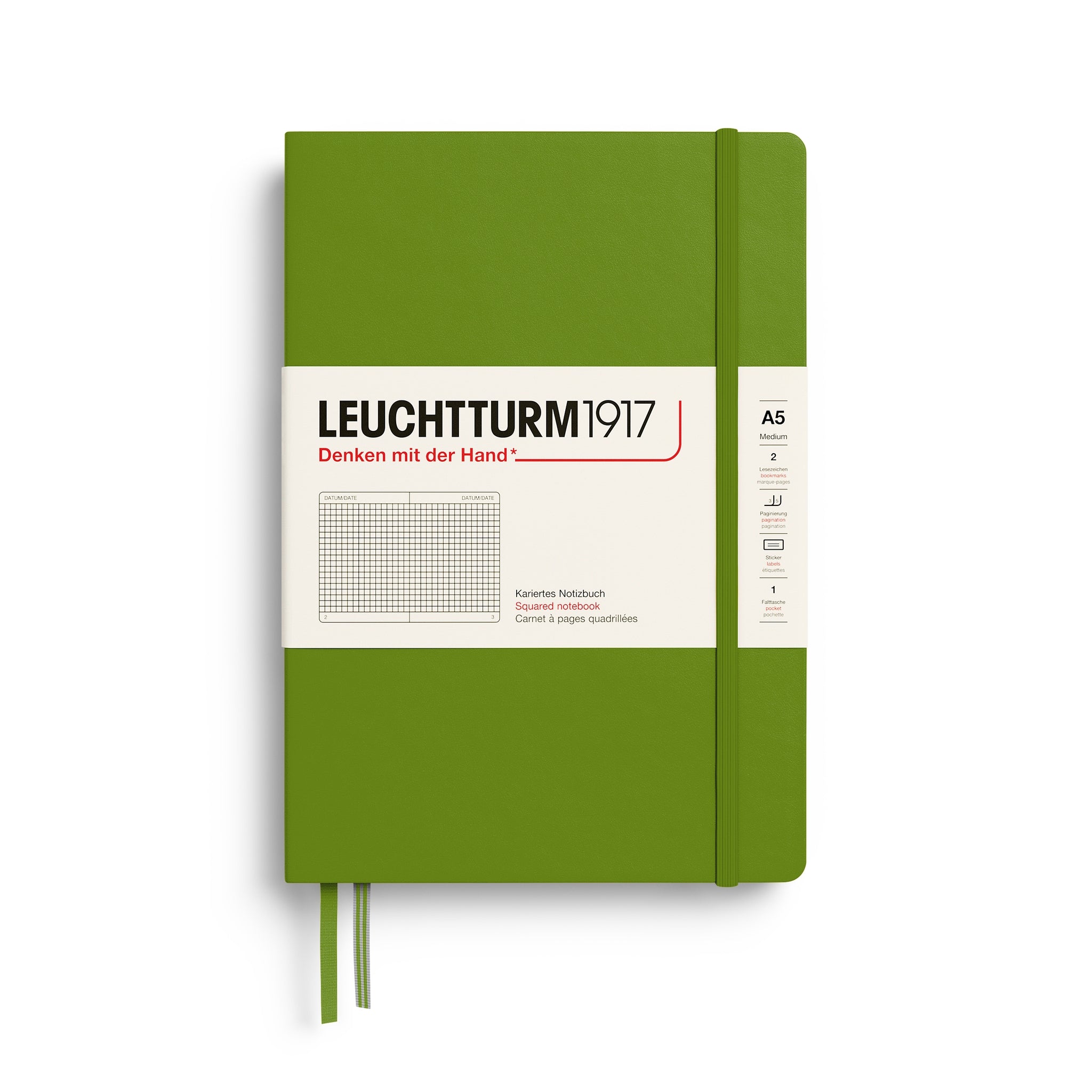 LEUCHTTURM1917 NOTEBOOK MOSS SQUARED
