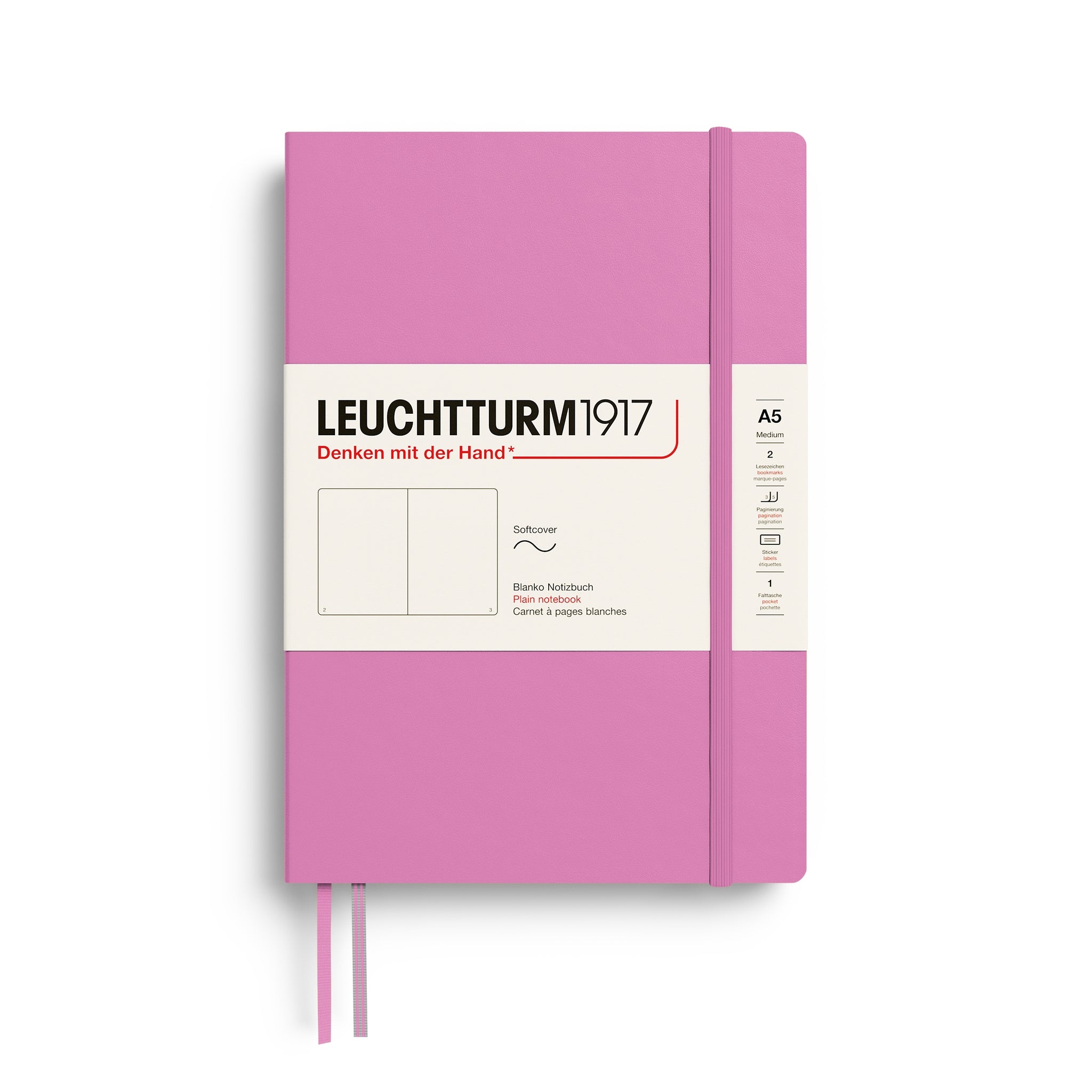 LEUCHTTURM1917 NOTEBOOK SOFTCOVER BUBBLEGUM PLAIN