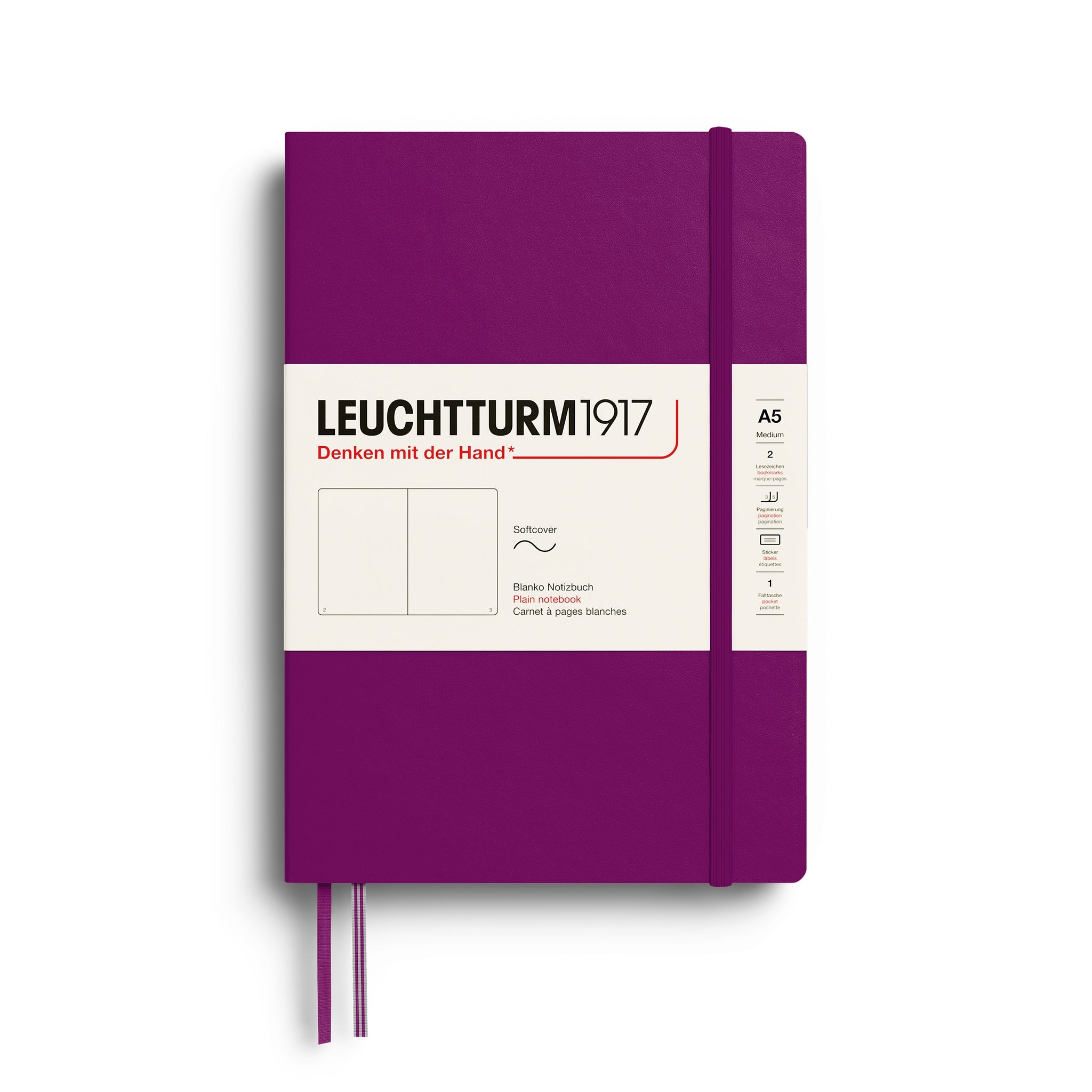 LEUCHTTURM1917 NOTEBOOK SOFTCOVER BURGUNDY PLAIN