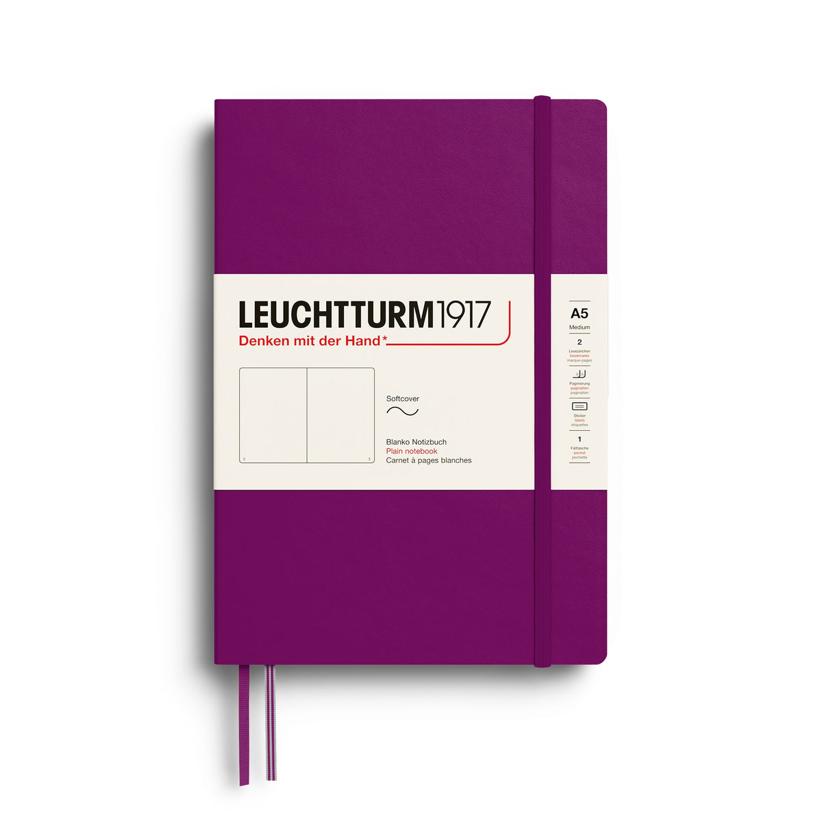 LEUCHTTURM1917 NOTEBOOK SOFTCOVER BURGUNDY PLAIN