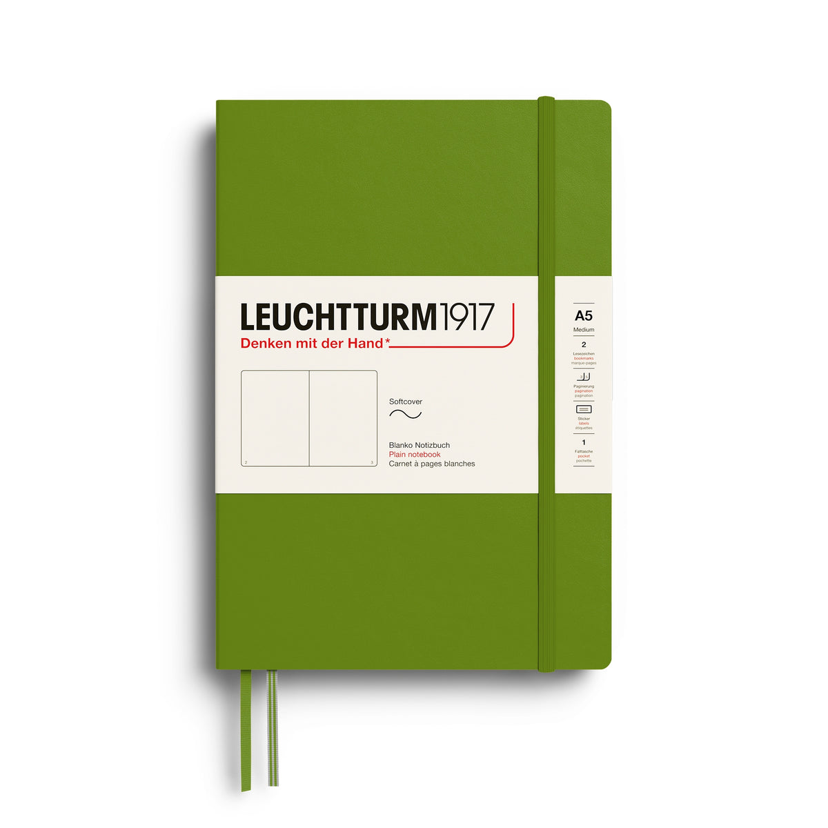 LEUCHTTURM1917 NOTEBOOK SOFTCOVER MOSS PLAIN
