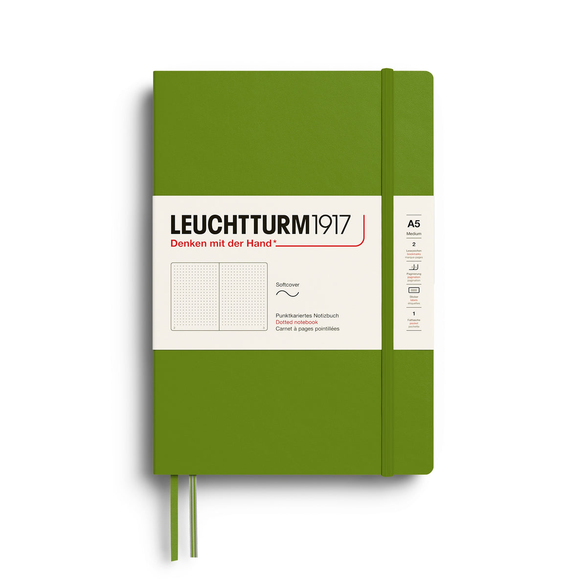 LEUCHTTURM1917 NOTEBOOK SOFTCOVER MOSS DOTTED
