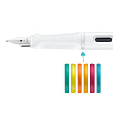 LAMY SAFARI FOUNTAIN PEN ALL WHITE EXTRA FINE