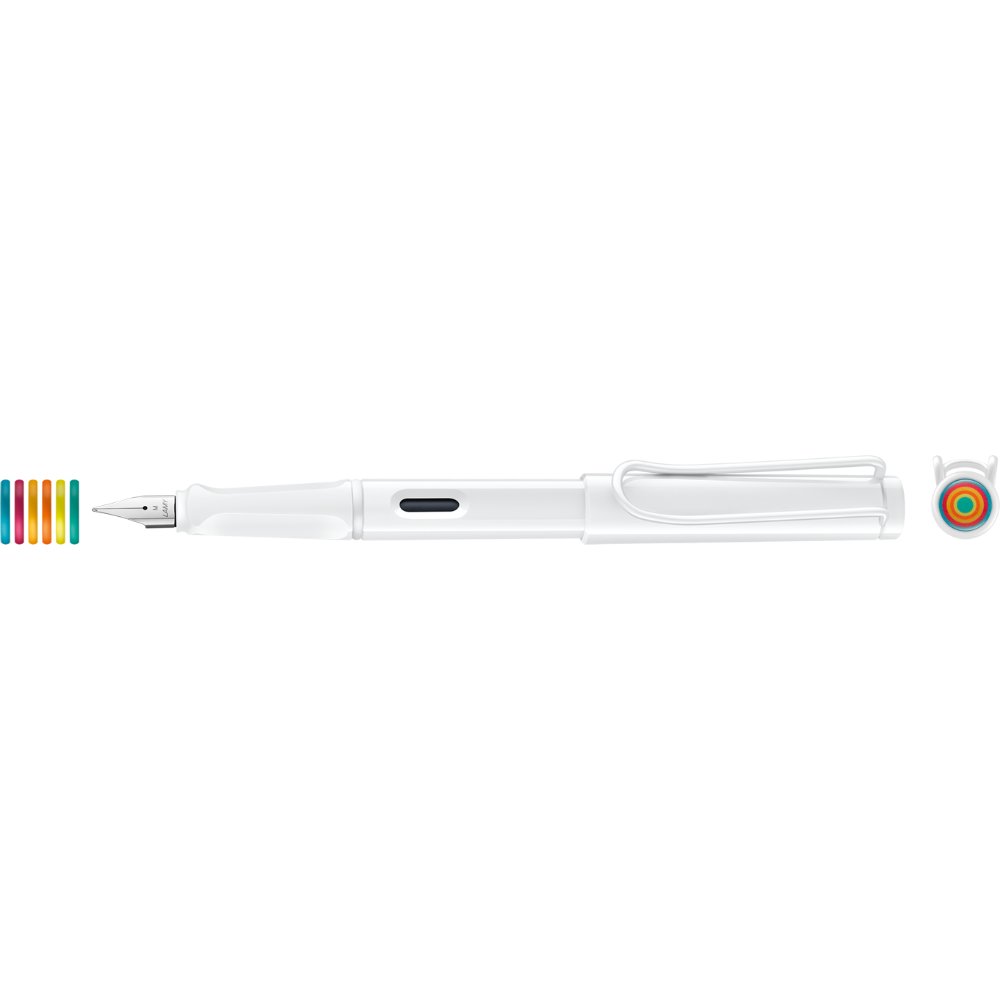 LAMY SAFARI FOUNTAIN PEN ALL WHITE