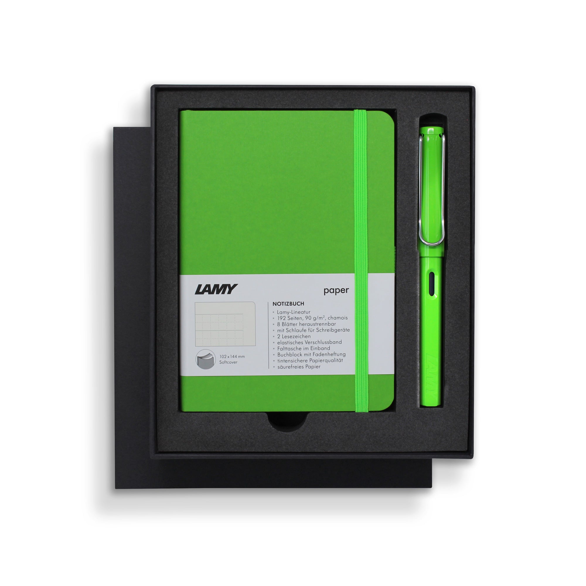 Lamy Notebook & Fountain Pen Gift Set Green A6