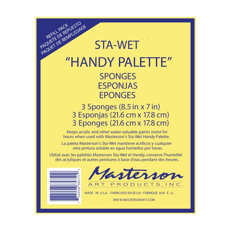 Masterson Palette Sponge Refill Handy Packet 3 7x8.5"