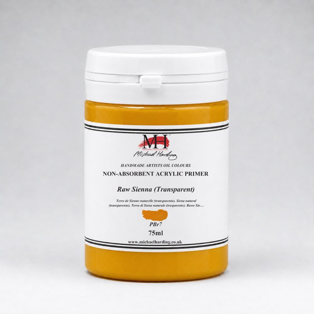 Michael Harding Oil Medium NON-ABSORBENT ACRYLIC PRIMER RAW SIENNA TRANSPARENT
