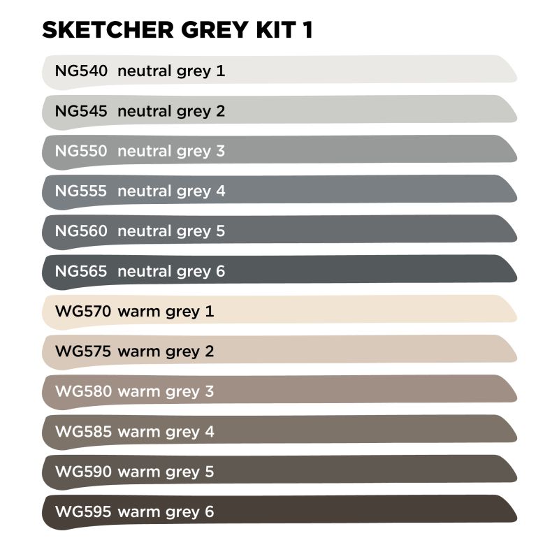 Molotow Sketcher Marker Grey Kit 1 Set 12 SET
