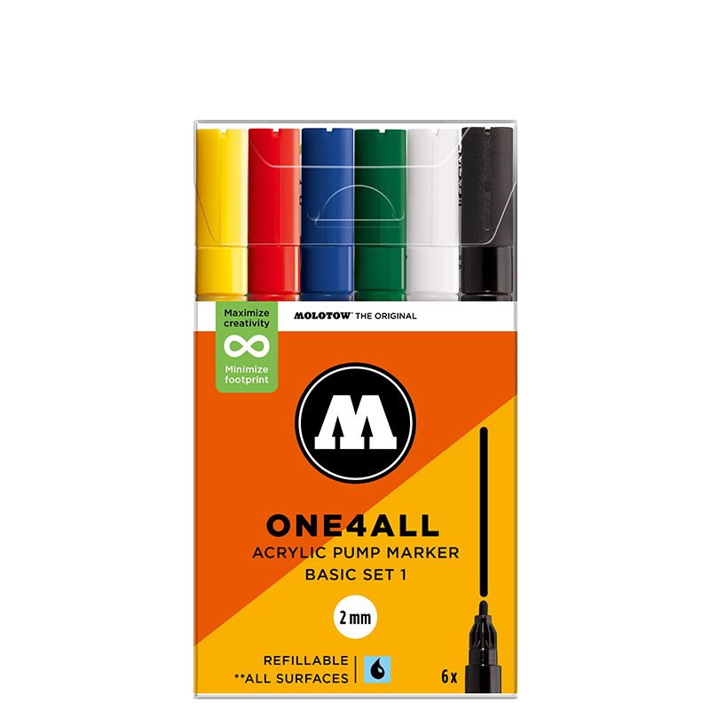 Molotow One4All Paint Marker Basic #1 2mm Set 6 SET