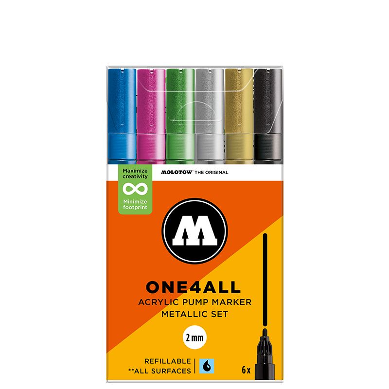 Molotow One4All Paint Marker Metallic 2mm Set 6 SET