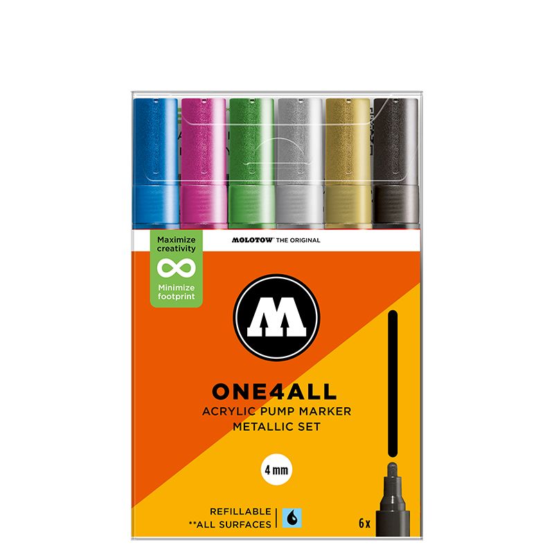 Molotow One4All Paint Marker Metallic 4mm Set 6 SET