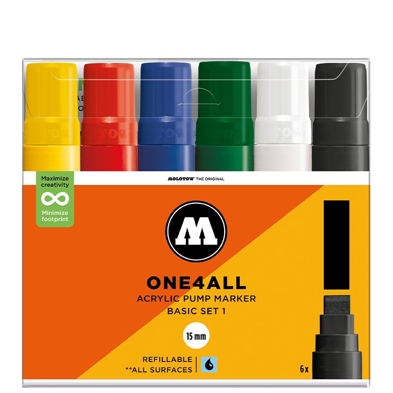 Molotow One4All Paint Marker Basic #1 15mm Set 6 SET