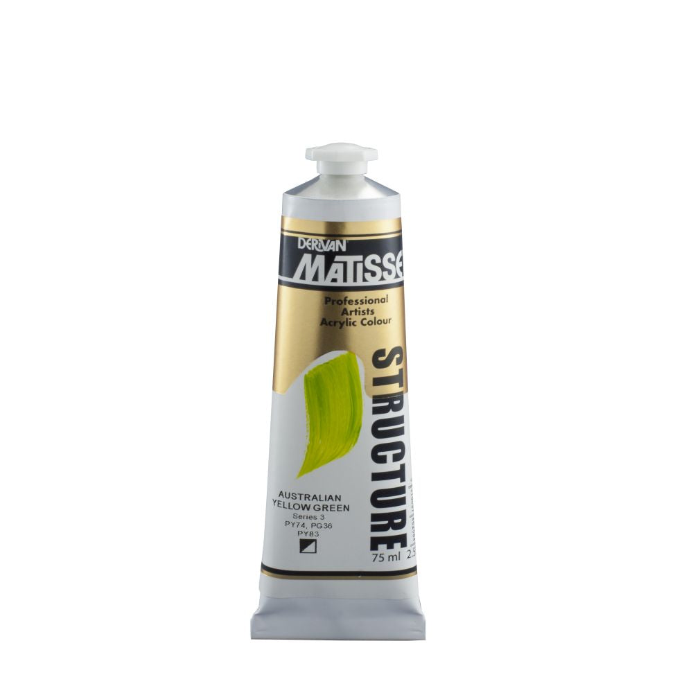 Matisse Structure Acrylic Paint Australian Yellow Green S3