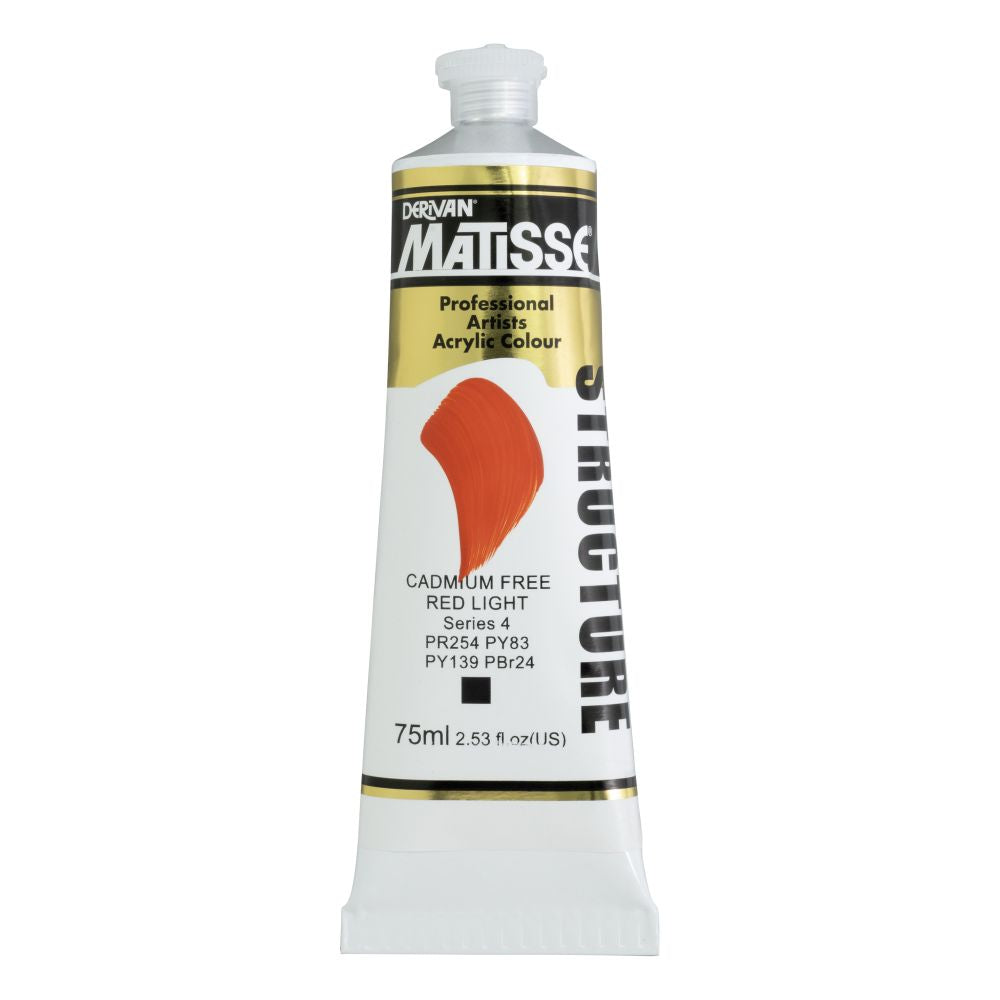 MATISSE STRUCTURE ACRYLIC PAINT CADMIUM FREE RED LIGHT S4
