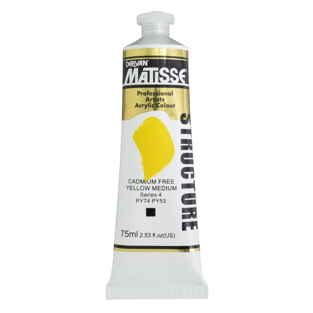 MATISSE STRUCTURE ACRYLIC PAINT CADMIUM FREE YELLOW MEDIUM S4