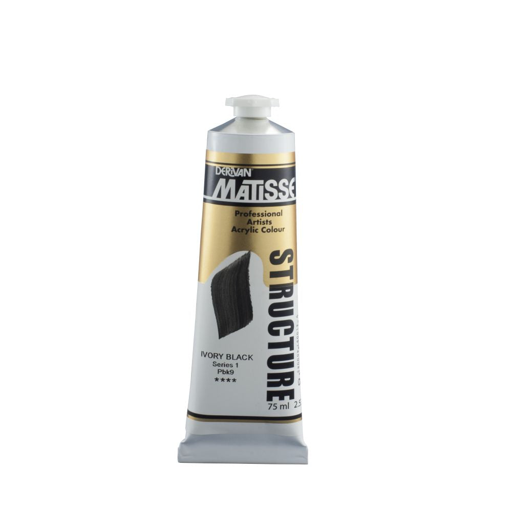 MATISSE STRUCTURE ACRYLIC PAINT IVORY BLACK S1