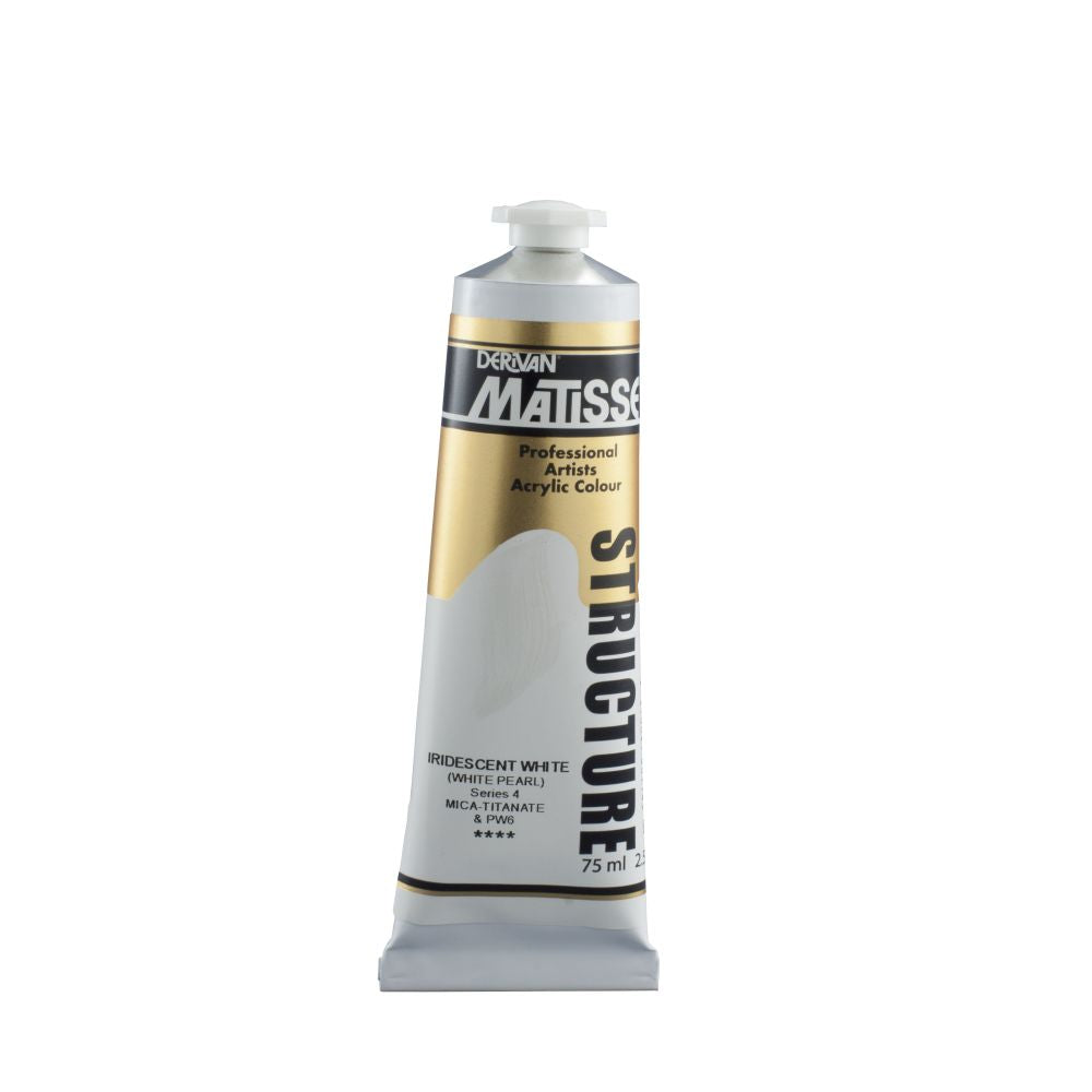 MATISSE STRUCTURE ACRYLIC PAINT IRIDESCENT WHITE S4