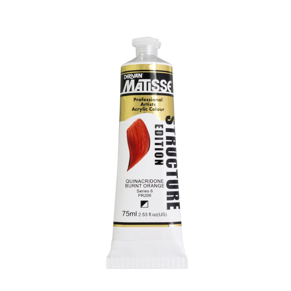 MATISSE STRUCTURE ACRYLIC PAINT QUINACRIDONE BURNT ORANGE S6