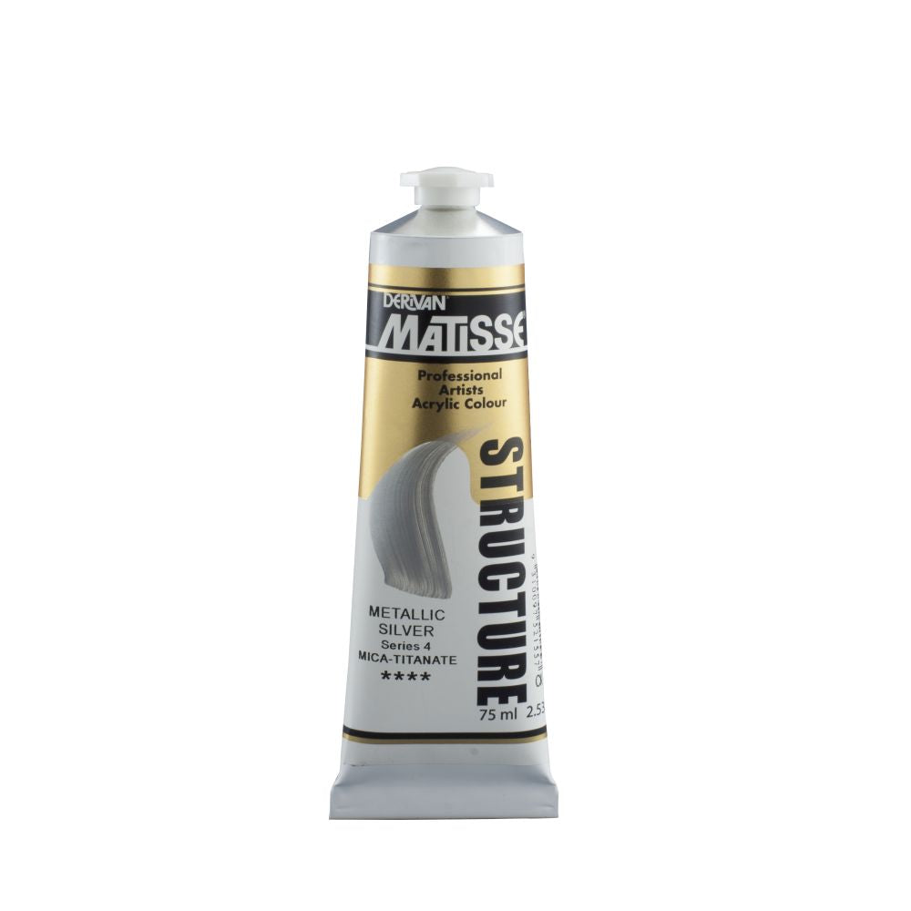 Matisse Structure Acrylic Paint Metallic Silver S4