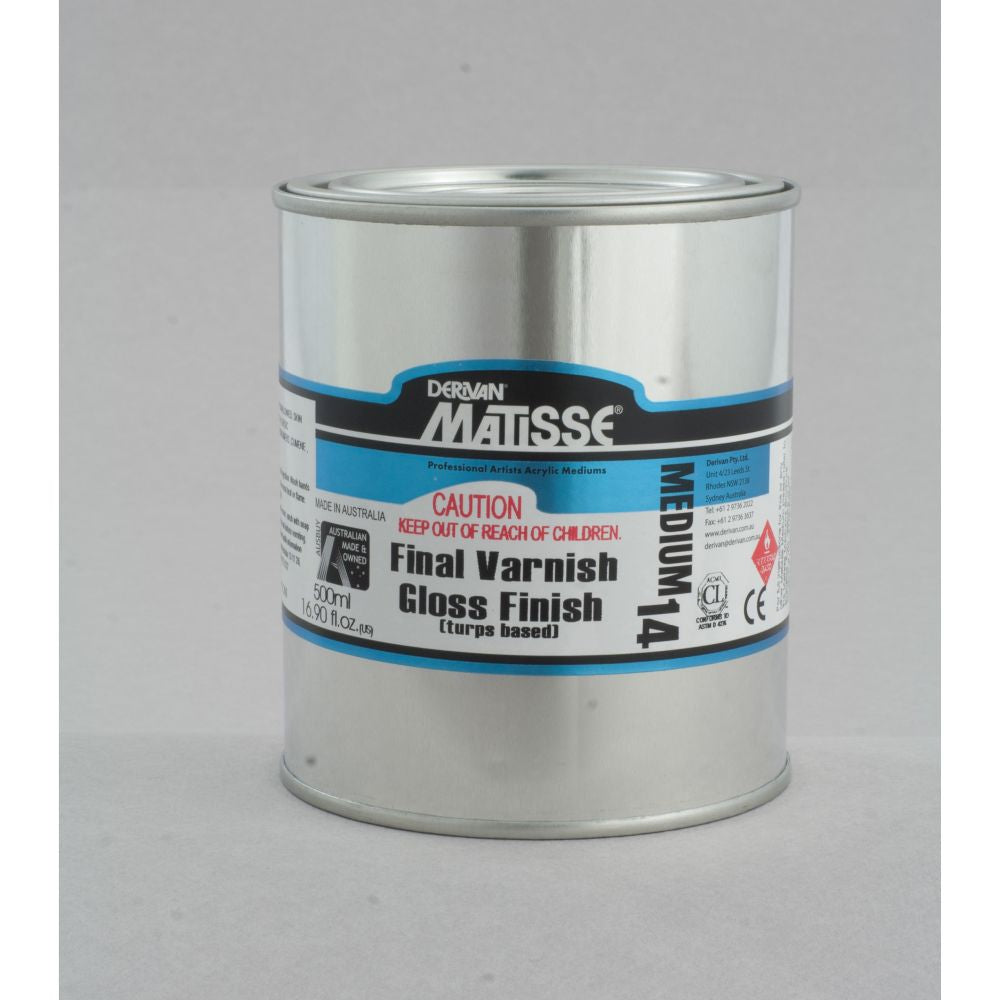 MATISSE ACRYLIC MEDIUM MM14 FINAL VARNISH GLOSS TURPS BASED