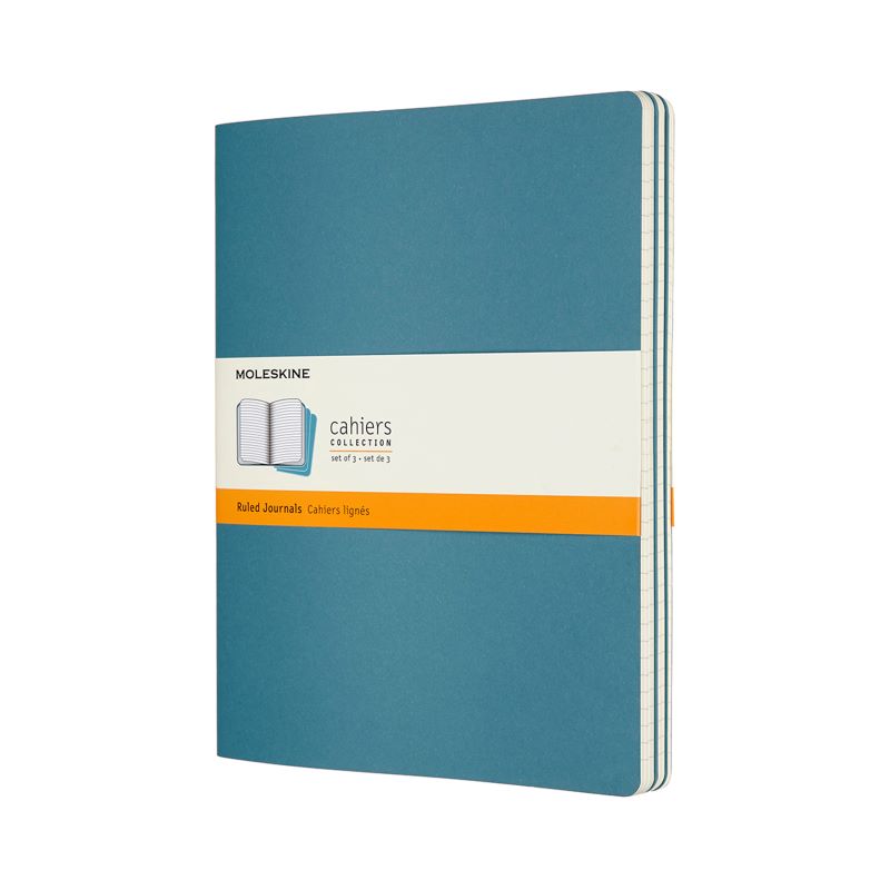 Moleskine Cahier Journal Brisk Blue Packet 3 Ruled XL