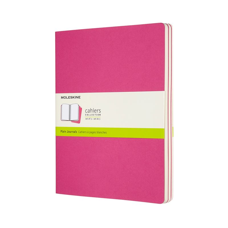 Moleskine Cahier Journal Kinetic Pink Packet 3 Plain XL
