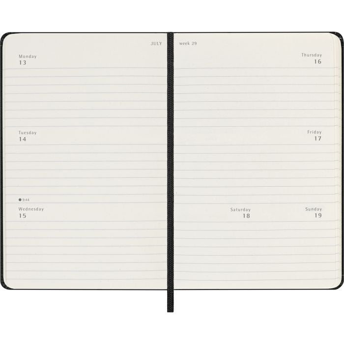 Moleskine 2026 Weekly Hardcover Diary Black Horizontal Pocket