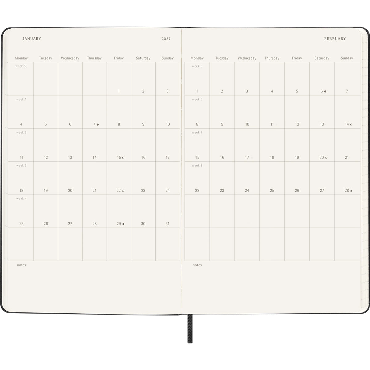 MOLESKINE 18 MONTH DIARY WEEKLY HARDCOVER BLACK