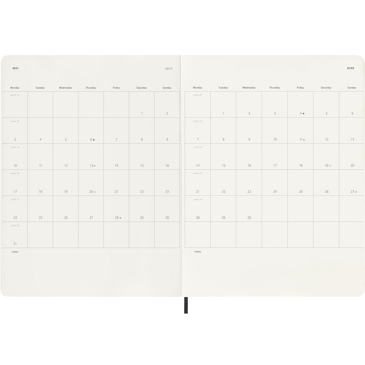 MOLESKINE 18 MONTH DIARY WEEKLY SOFTCOVER BLACK
