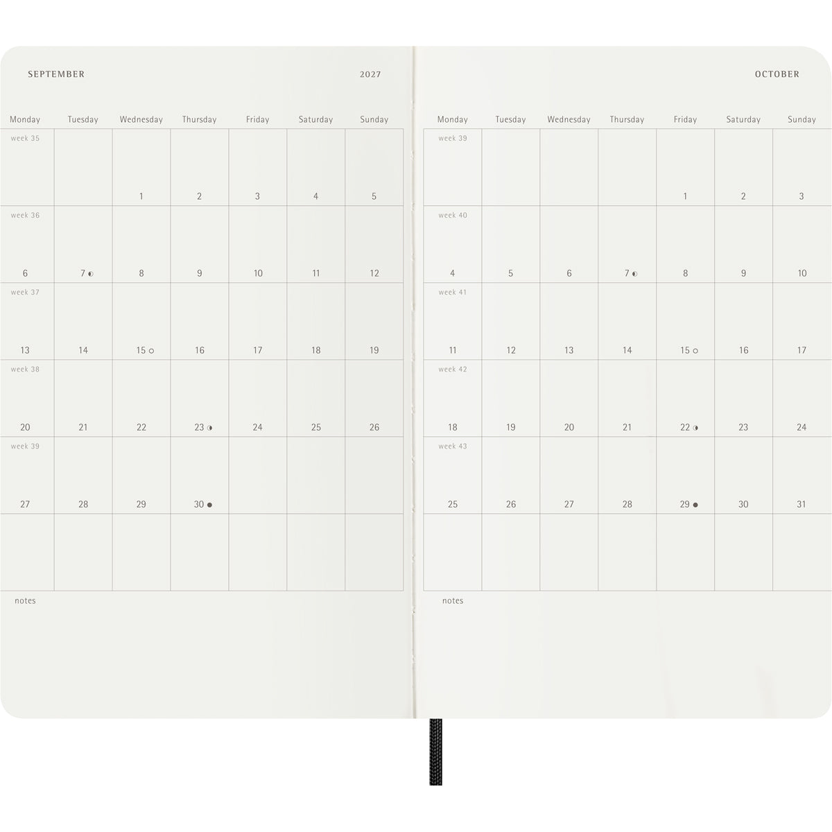 MOLESKINE 18 MONTH DIARY WEEKLY SOFTCOVER BLACK