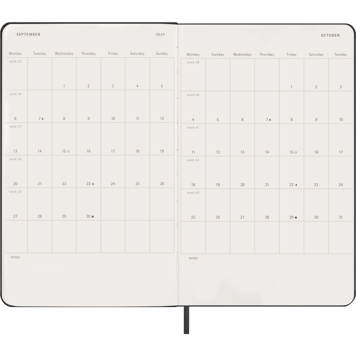 MOLESKINE 2027 DAILY DIARY BLACK HARD COVER