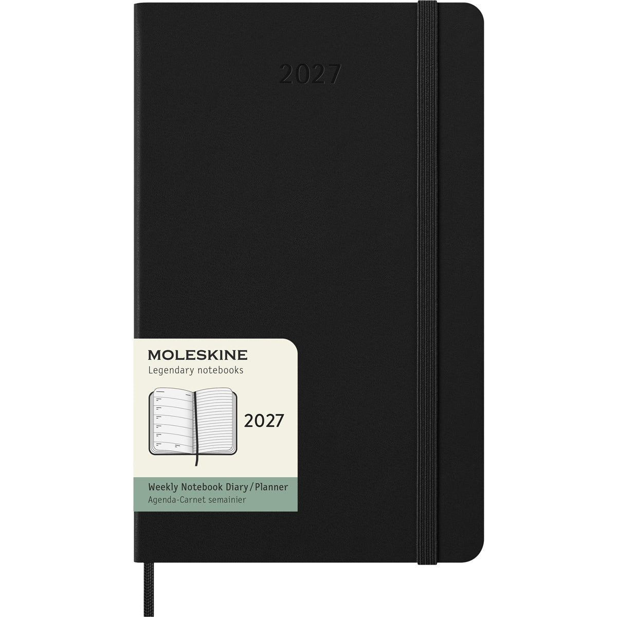 MOLESKINE 2027 WEEKLY + NOTES DIARY BLACK HARD COVER
