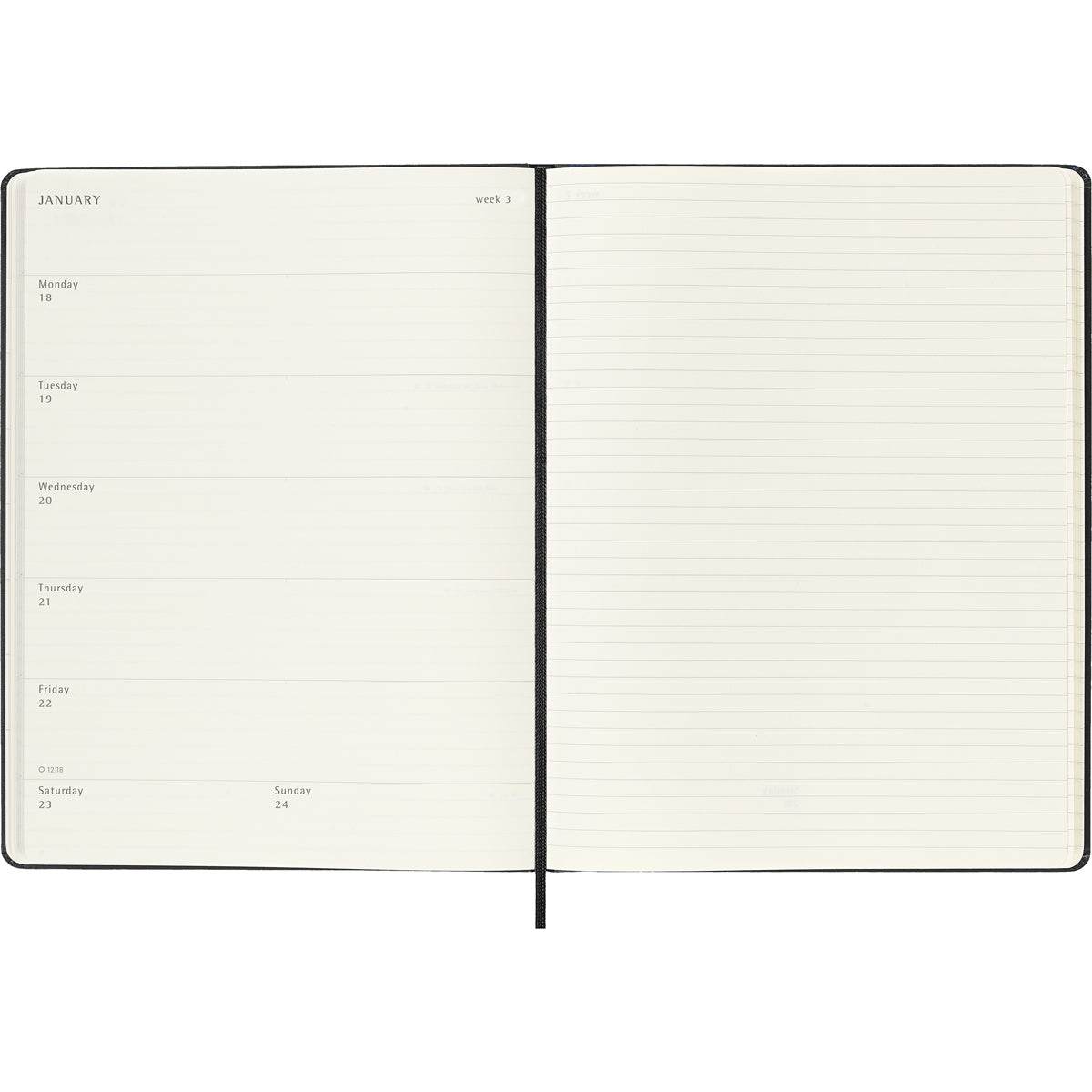 MOLESKINE 2027 WEEKLY + NOTES DIARY BLACK HARD COVER