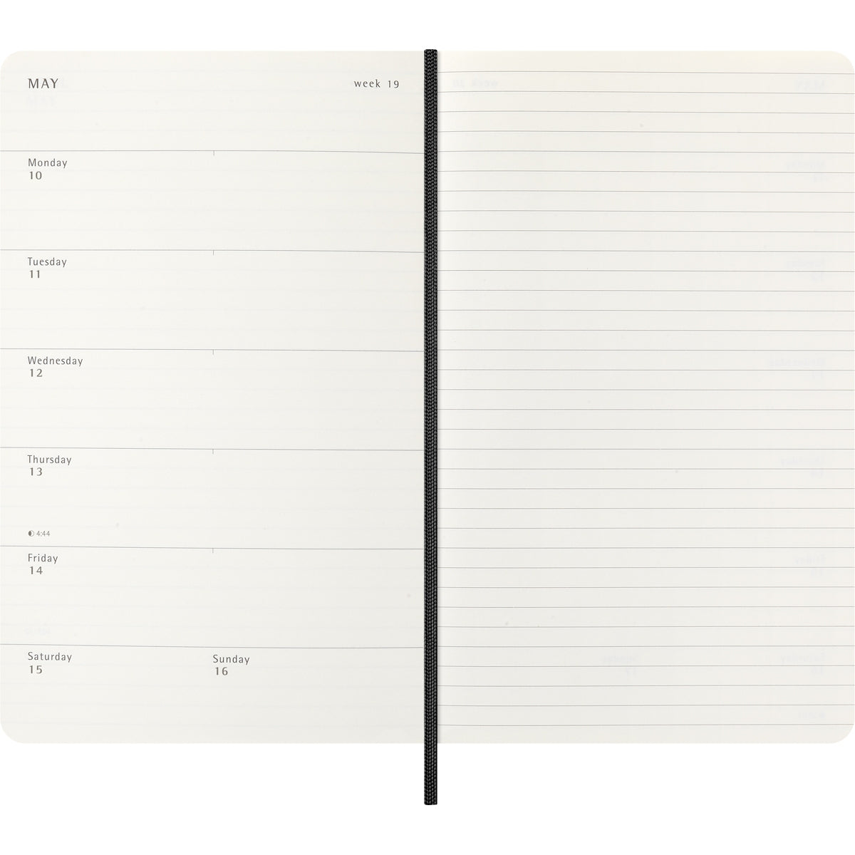 MOLESKINE 2027 WEEKLY + NOTES DIARY BLACK SOFT COVER