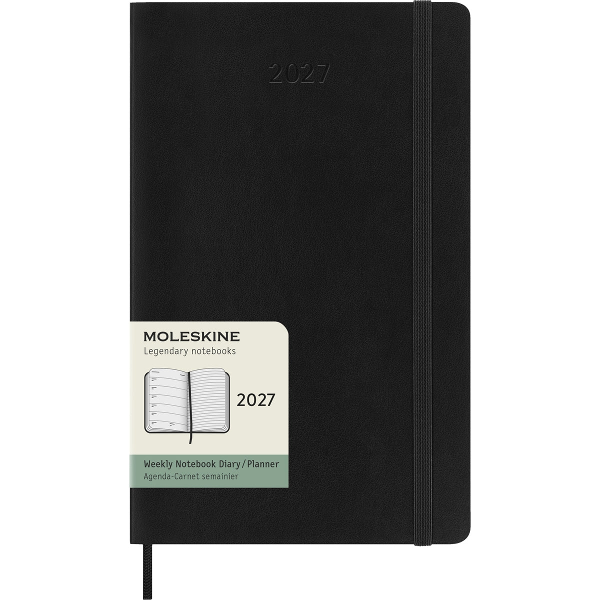 MOLESKINE 2027 WEEKLY + NOTES DIARY BLACK SOFT COVER
