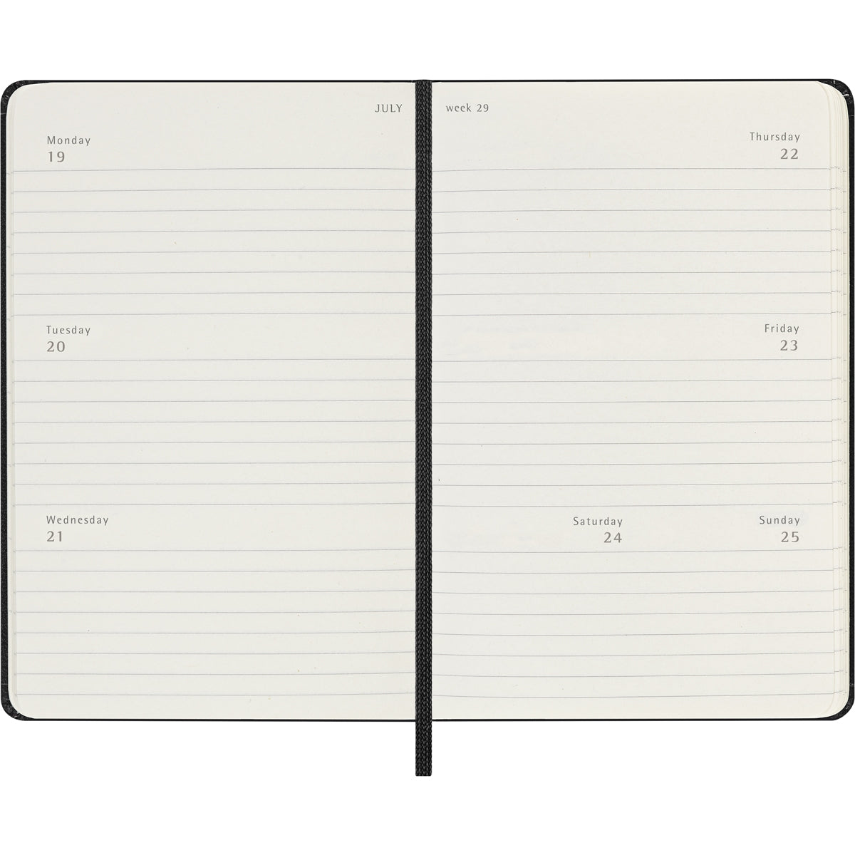MOLESKINE 2027 WEEKLY HORIZONTAL DIARY BLACK HARD COVER