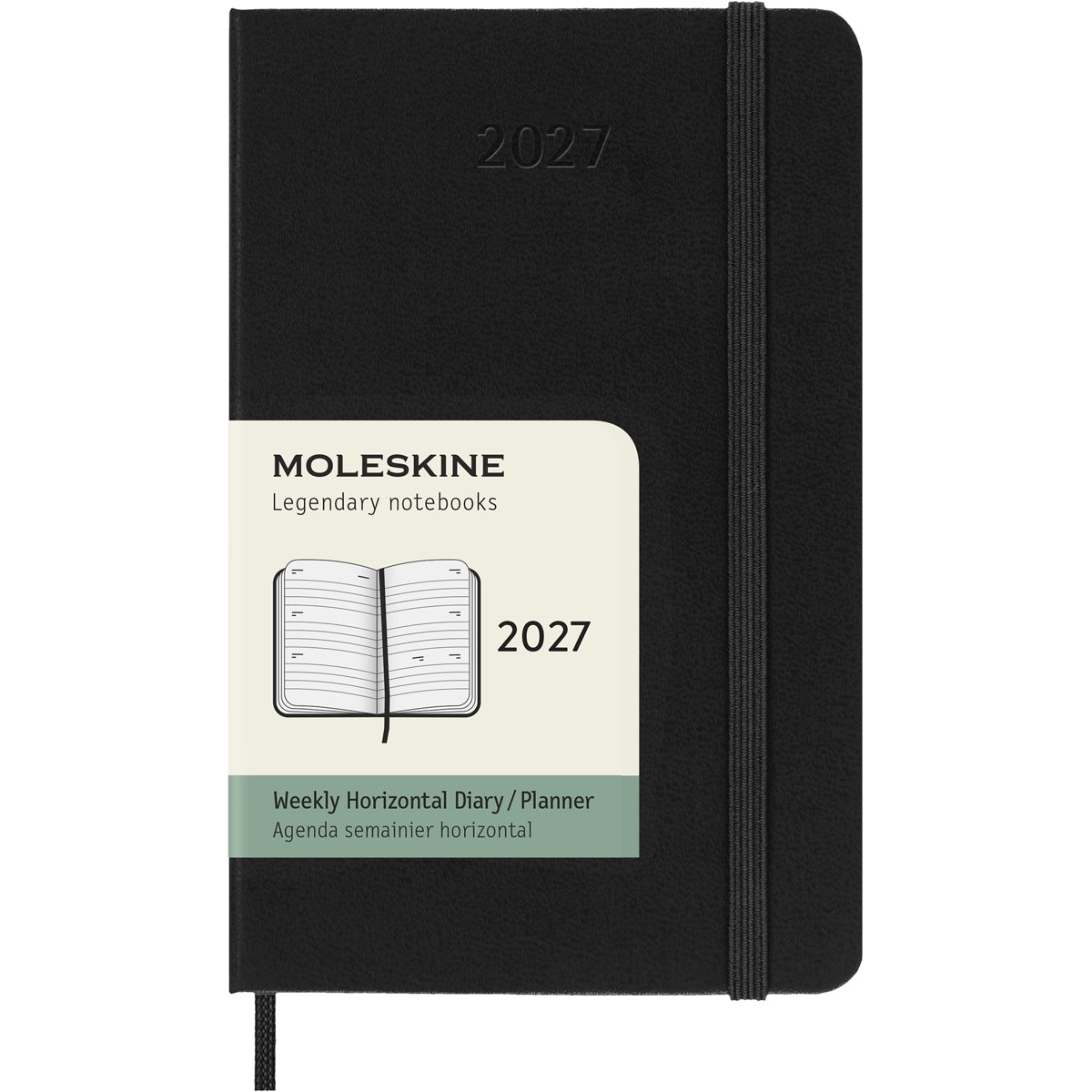 MOLESKINE 2027 WEEKLY HORIZONTAL DIARY BLACK HARD COVER